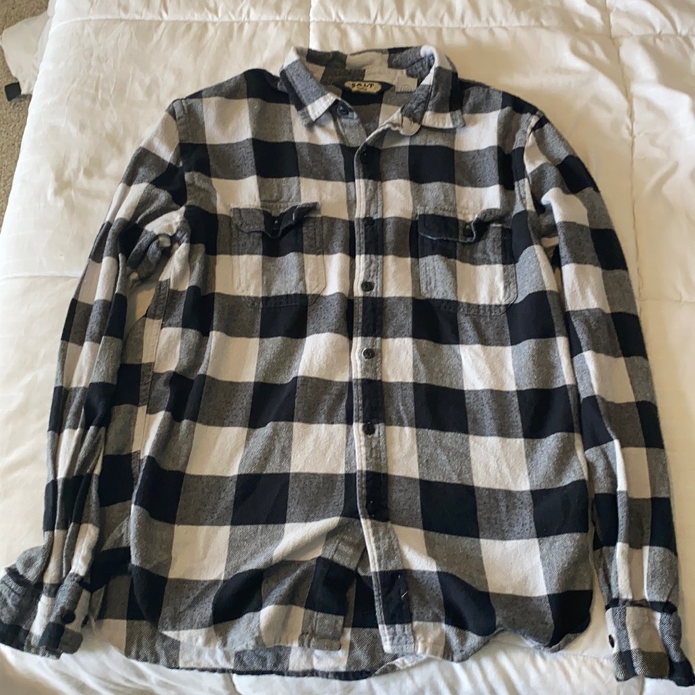Black & White Checkered Button Up